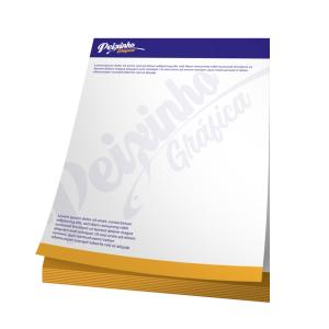 Bloco Timbrado Sulfite 75g     Bloco com 100 Paginas