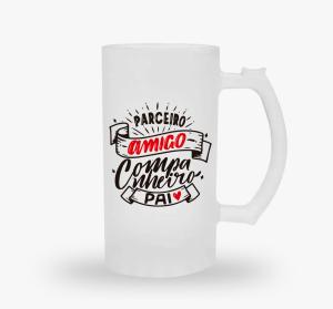 Caneca de Vidro Jateado Personalizada Dia dos Pais      